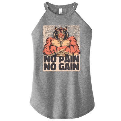 No Pain No Gain Strong Tiger Women’s Perfect Tri Rocker Tank