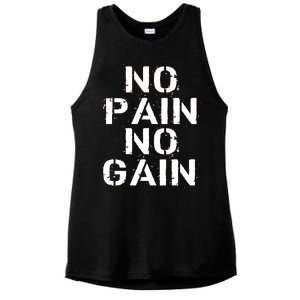 No Pain No Gain Workout Fitness Gym Logo Ladies PosiCharge Tri-Blend Wicking Tank