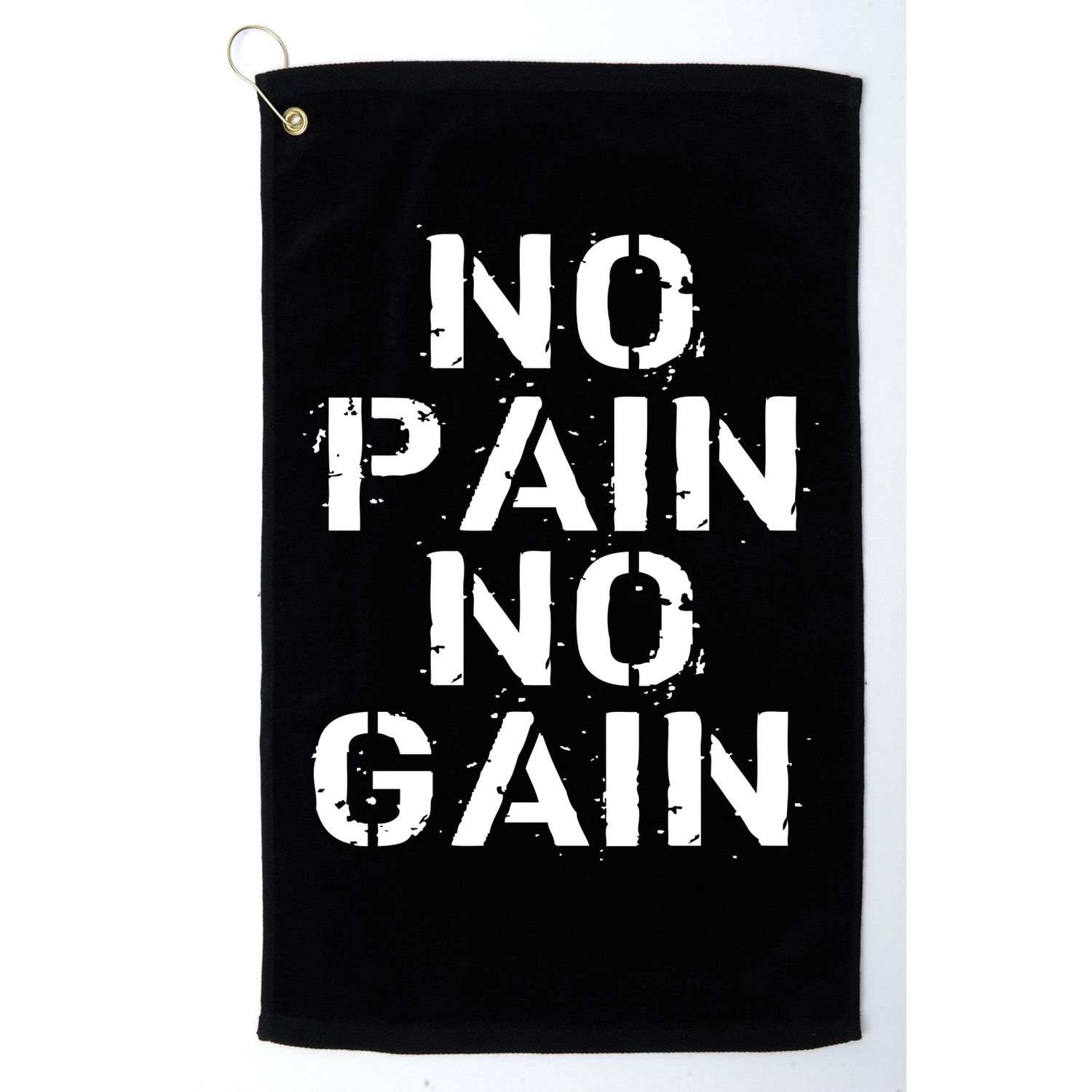 No Pain No Gain Workout Fitness Gym Logo Golf Towel