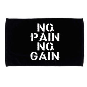 No Pain No Gain Workout Fitness Gym Logo Microfiber Hand Towel