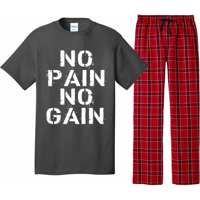 No Pain No Gain Workout Fitness Gym Logo Pajama Set