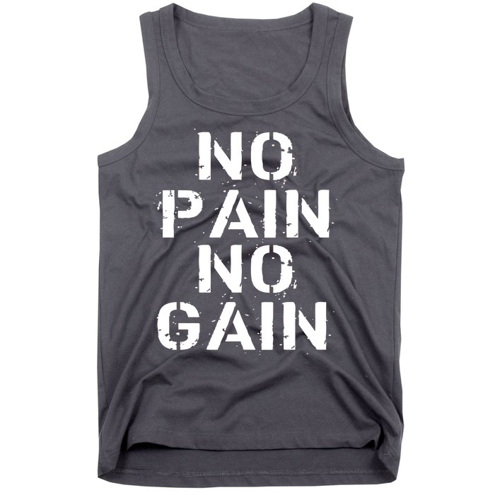 No Pain No Gain Workout Fitness Gym Logo Tank Top