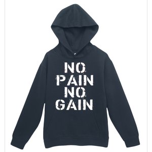 No Pain No Gain Workout Fitness Gym Logo Urban Pullover Hoodie