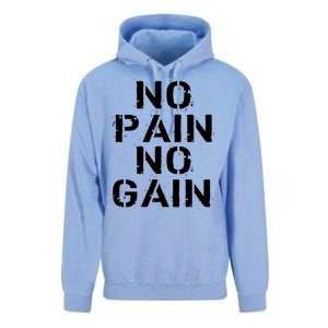 No Pain No Gain Workout Fitness Gym Logo Unisex Surf Hoodie