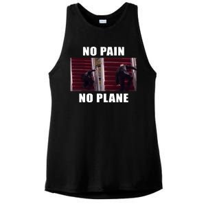 No Pain No Plane Funny Biden Stumbling Meme Ladies PosiCharge Tri-Blend Wicking Tank