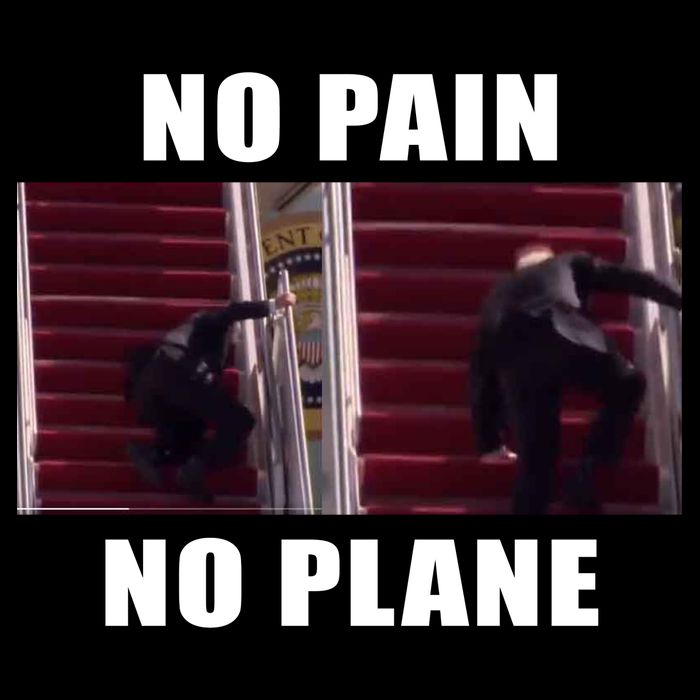 No Pain No Plane Funny Biden Stumbling Meme Impact Tech Backpack