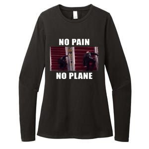 No Pain No Plane Funny Biden Stumbling Meme Womens CVC Long Sleeve Shirt