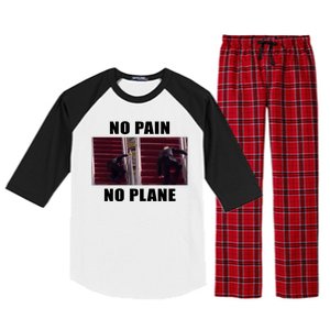 No Pain No Plane Funny Biden Stumbling Meme Raglan Sleeve Pajama Set