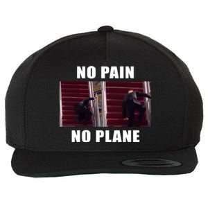 No Pain No Plane Funny Biden Stumbling Meme Wool Snapback Cap