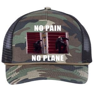 No Pain No Plane Funny Biden Stumbling Meme Retro Rope Trucker Hat Cap