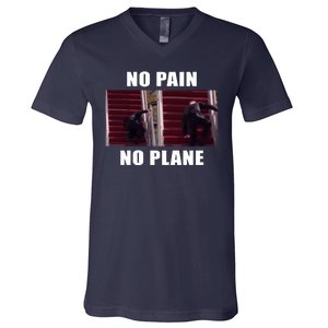 No Pain No Plane Funny Biden Stumbling Meme V-Neck T-Shirt