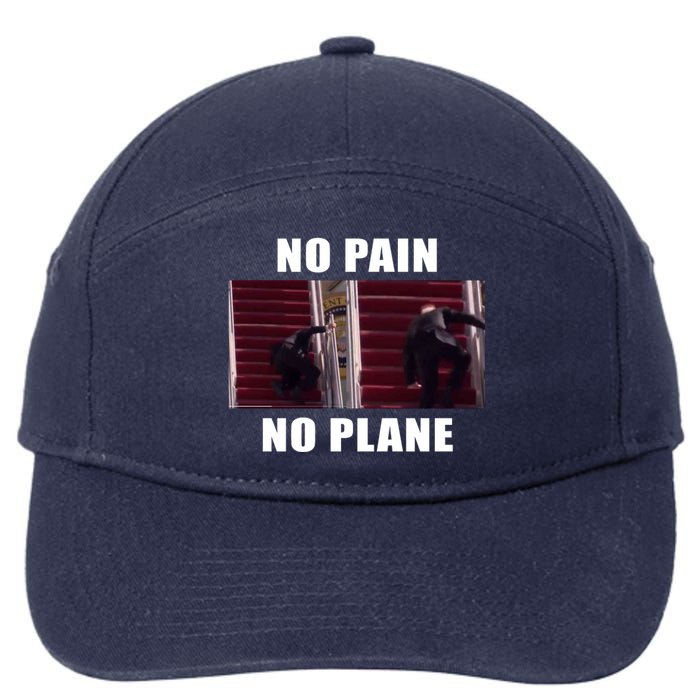 No Pain No Plane Funny Biden Stumbling Meme 7-Panel Snapback Hat