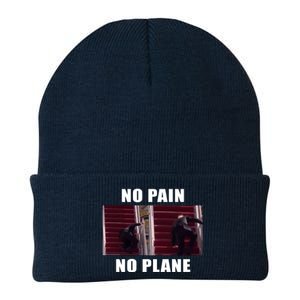 No Pain No Plane Funny Biden Stumbling Meme Knit Cap Winter Beanie