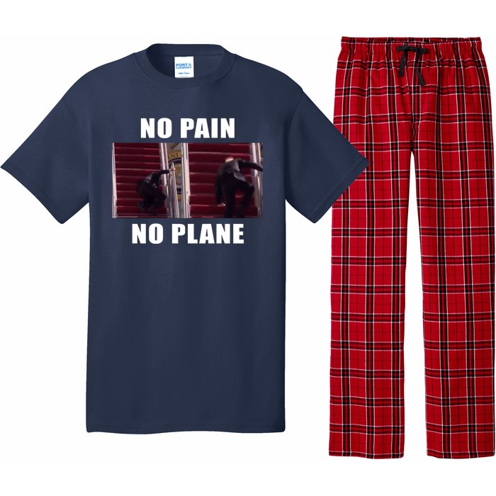 No Pain No Plane Funny Biden Stumbling Meme Pajama Set