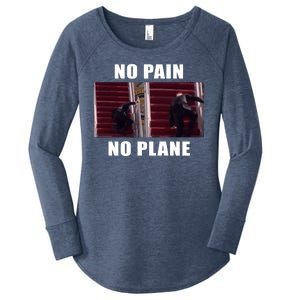 No Pain No Plane Funny Biden Stumbling Meme Women's Perfect Tri Tunic Long Sleeve Shirt