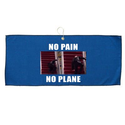 No Pain No Plane Funny Biden Stumbling Meme Large Microfiber Waffle Golf Towel