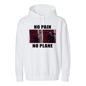 No Pain No Plane Funny Biden Stumbling Meme Garment-Dyed Fleece Hoodie