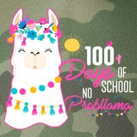 No Probllama 100 Days Of School Legacy Tie Dye Trucker Hat