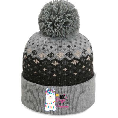 No Probllama 100 Days Of School The Baniff Cuffed Pom Beanie