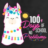 No Probllama 100 Days Of School Cool Comfort Performance Bucket Hat