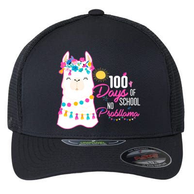 No Probllama 100 Days Of School Flexfit Unipanel Trucker Cap