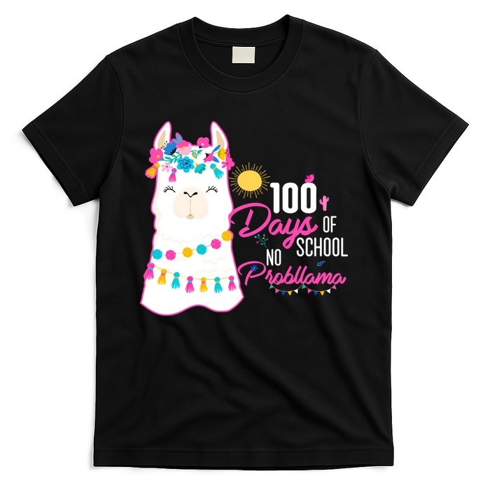 No Probllama 100 Days Of School T-Shirt