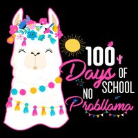 No Probllama 100 Days Of School T-Shirt