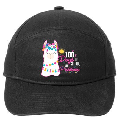 No Probllama 100 Days Of School 7-Panel Snapback Hat