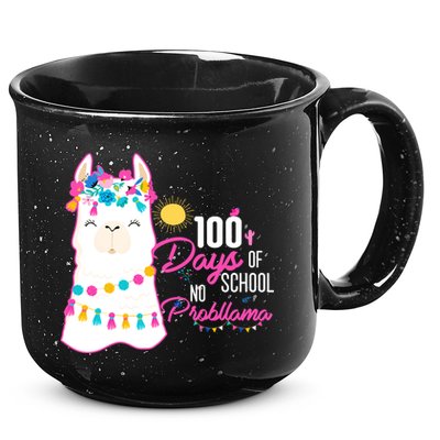 No Probllama 100 Days Of School 15oz Campfire Ceramic Mug