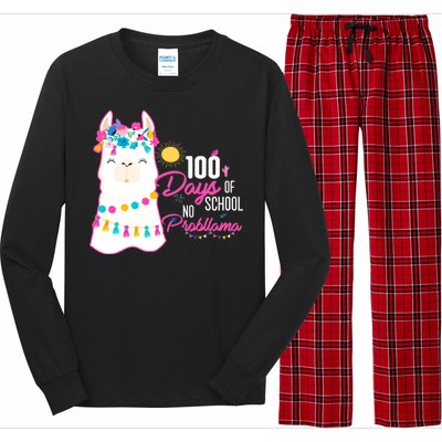 No Probllama 100 Days Of School Long Sleeve Pajama Set