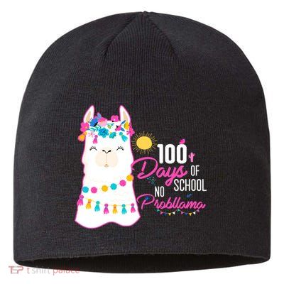 No Probllama 100 Days Of School Sustainable Beanie
