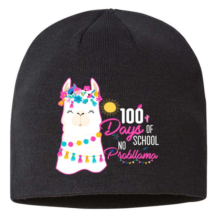 No Probllama 100 Days Of School Sustainable Beanie