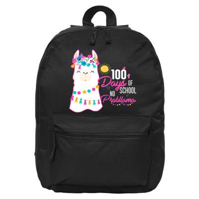 No Probllama 100 Days Of School 16 in Basic Backpack