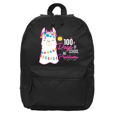 No Probllama 100 Days Of School 16 in Basic Backpack