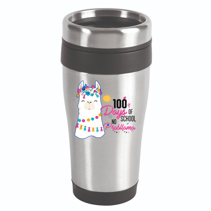 No Probllama 100 Days Of School 16oz Travel Tumbler