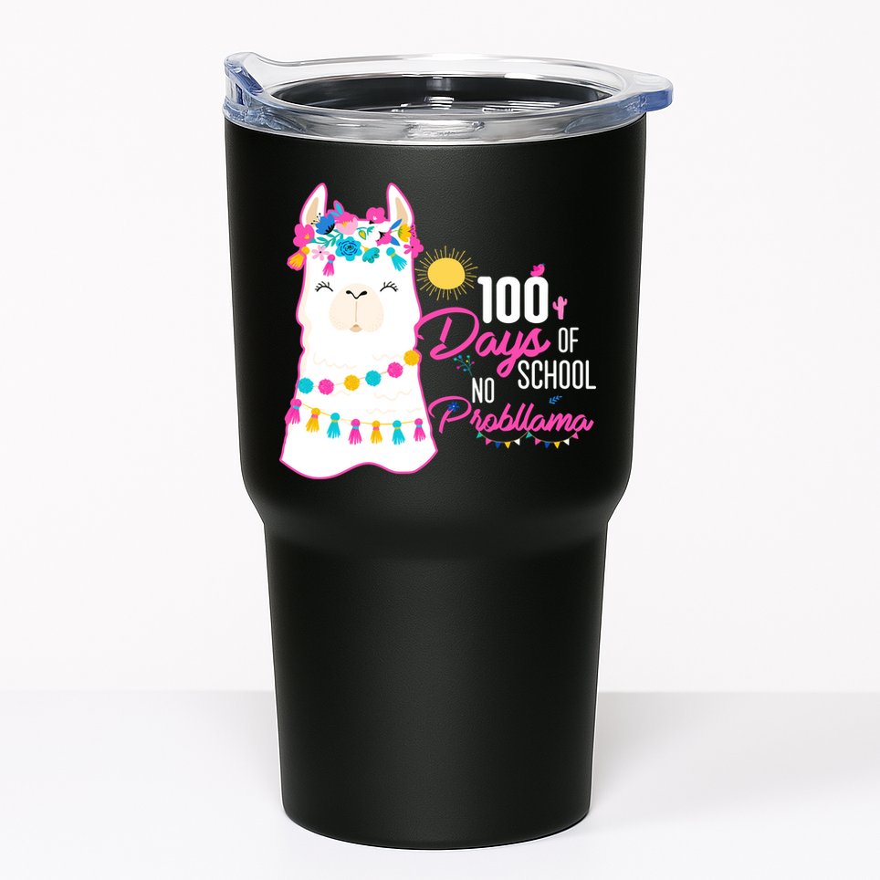 No Probllama 100 Days Of School Tumbler
