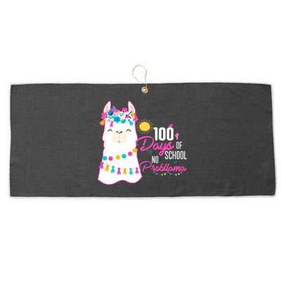No Probllama 100 Days Of School Large Microfiber Waffle Golf Towel