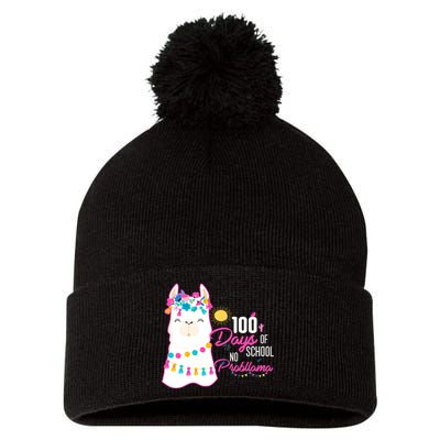 No Probllama 100 Days Of School Pom Pom 12in Knit Beanie