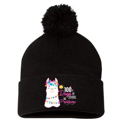 No Probllama 100 Days Of School Pom Pom 12in Knit Beanie