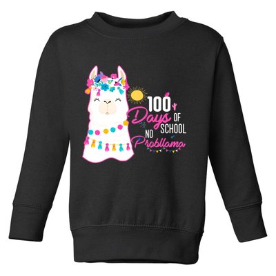 No Probllama 100 Days Of School Toddler Sweatshirt