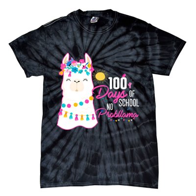 No Probllama 100 Days Of School Tie-Dye T-Shirt