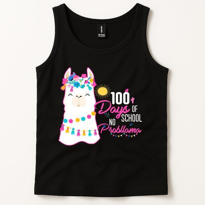 No Probllama 100 Days Of School Tank Top