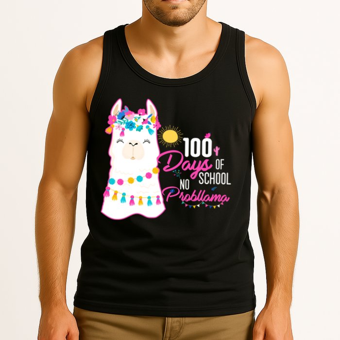No Probllama 100 Days Of School Tank Top