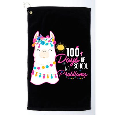 No Probllama 100 Days Of School Golf Towel
