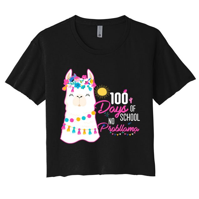 No Probllama 100 Days Of School Crop Top