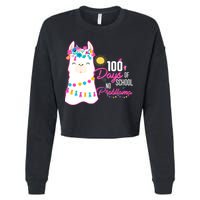 No Probllama 100 Days Of School Cropped Pullover Crew