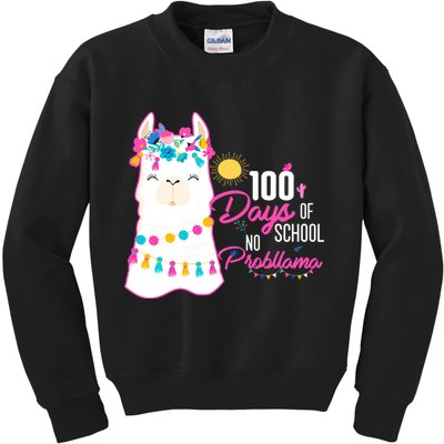 No Probllama 100 Days Of School Kids Sweatshirt