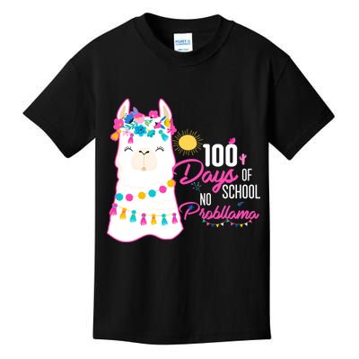 No Probllama 100 Days Of School Kids T-Shirt