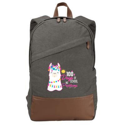 No Probllama 100 Days Of School Cotton Canvas Backpack