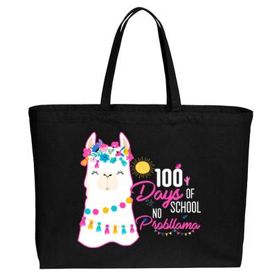 No Probllama 100 Days Of School Cotton Canvas Jumbo Tote